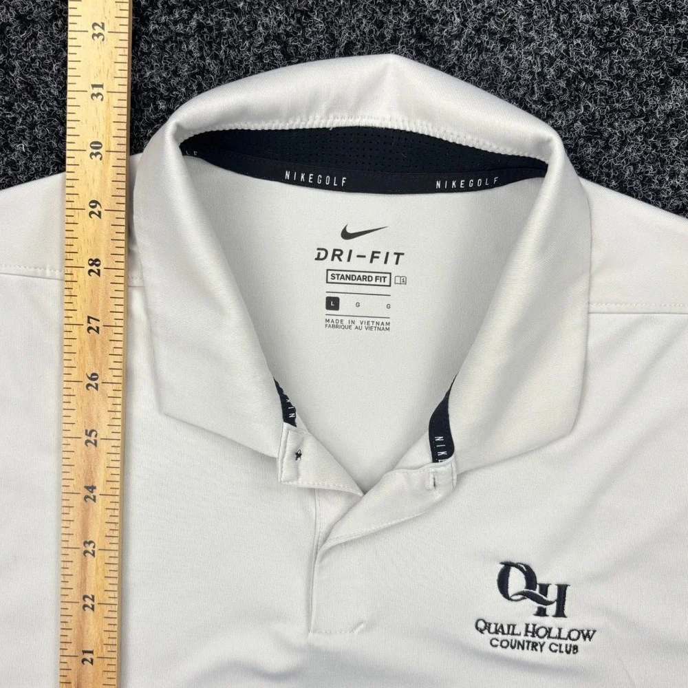 Nike Golf Dri-Fit Mens Large Polo Quail Hollow Country Club Shirt Embroidered